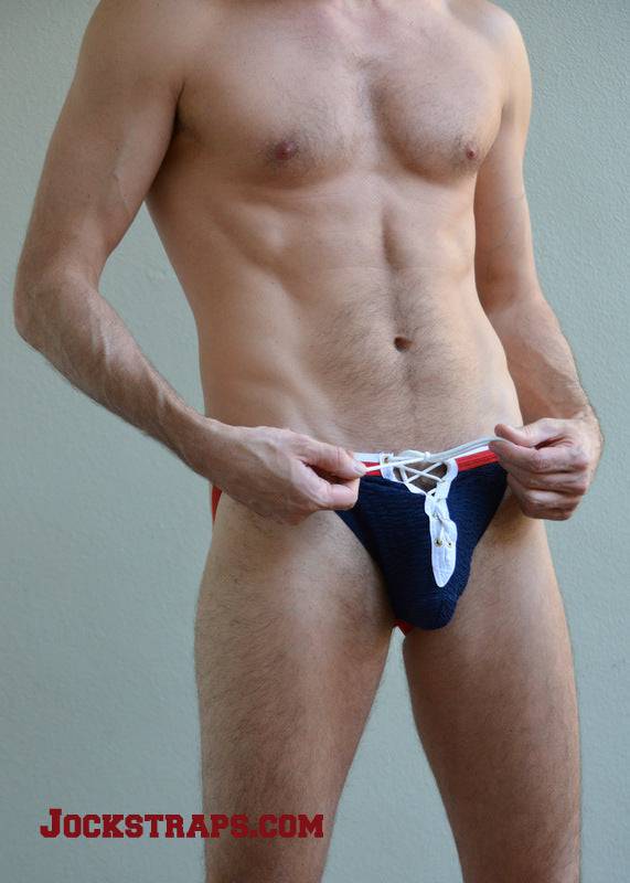 Activeman Red/White/Blue Patriotic Lace-Up Jockstrap - Image 5
