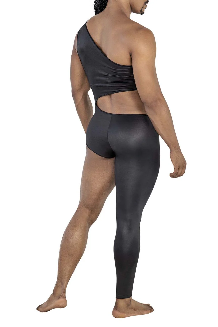 Candyman 99786 One Shoulder One Leg Bodysuit Opaque Black - Image 3