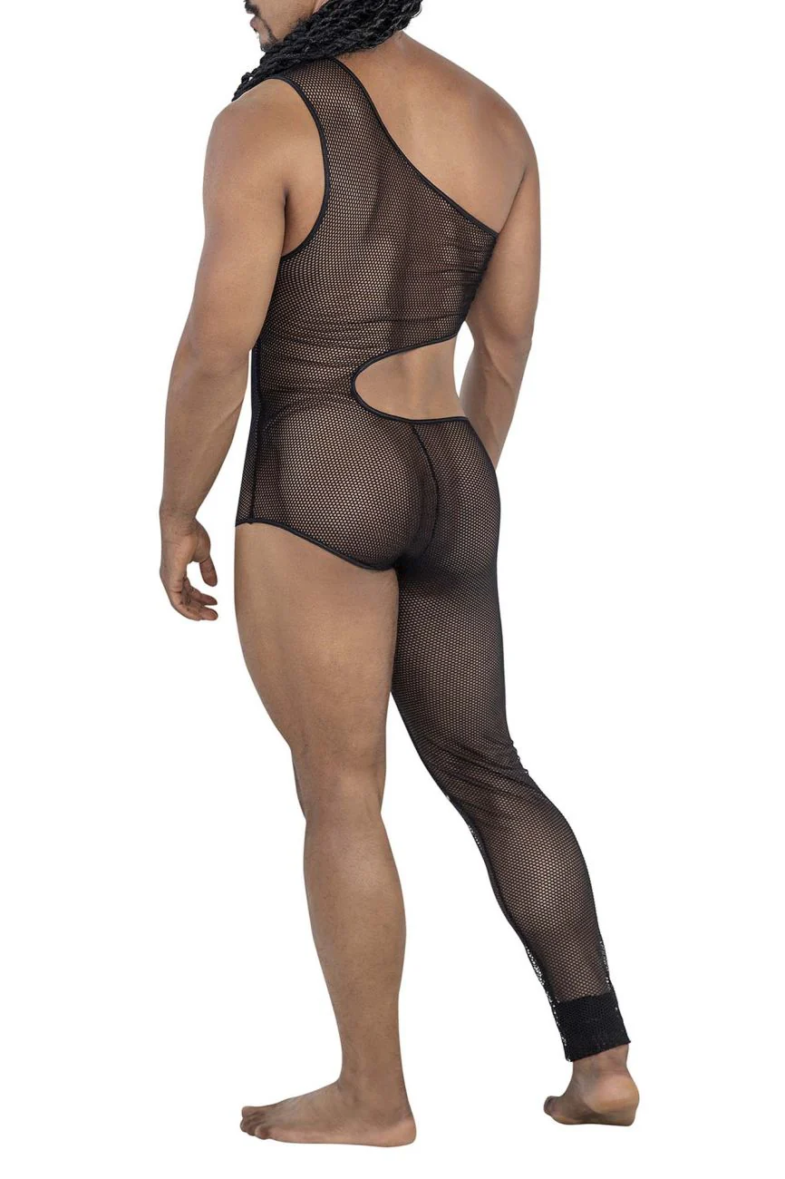 Candyman 99787 One Shoulder One Leg Bodysuit See-Through Mesh - Image 3