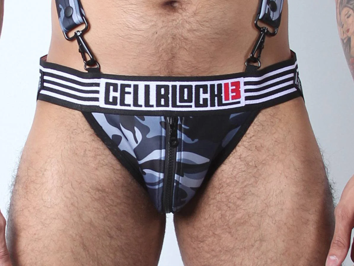 CellBlock Camo Cadet Zipper Jockstrap - Image 12