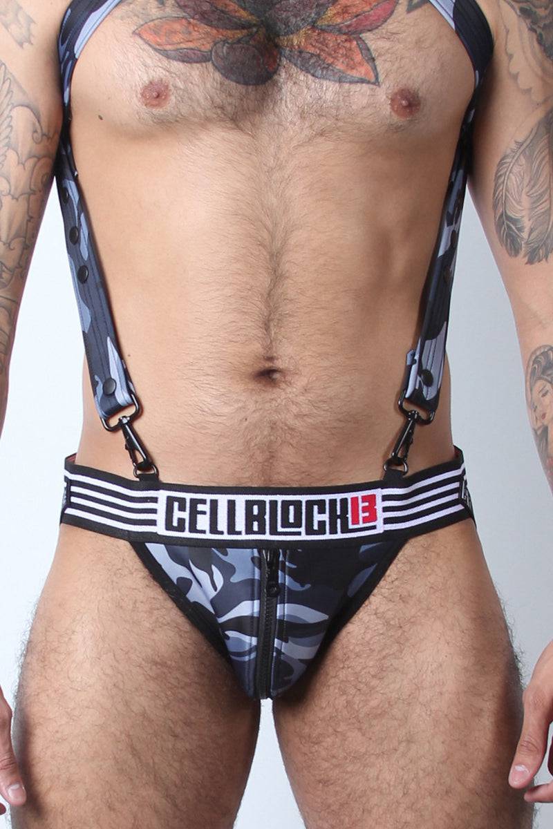 CellBlock Camo Cadet Zipper Jockstrap - Image 9