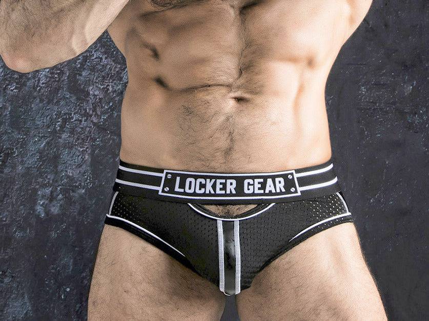 Locker Gear Racer Stripe Bottomless Brief with Front Opening - Image 12