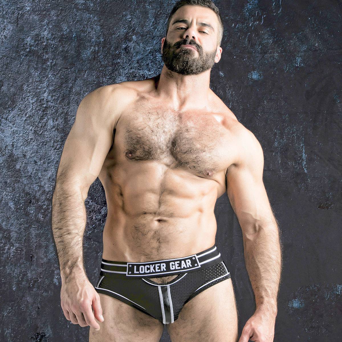 Locker Gear Racer Stripe Bottomless Brief with Front Opening - Image 13