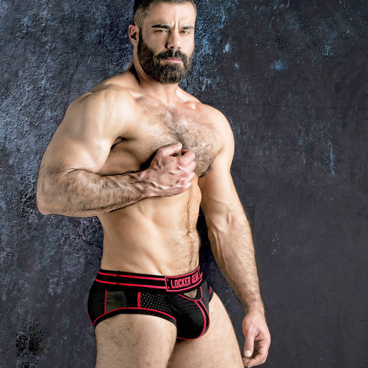 Locker Gear Racer Stripe Bottomless Brief with Front Opening - Image 7