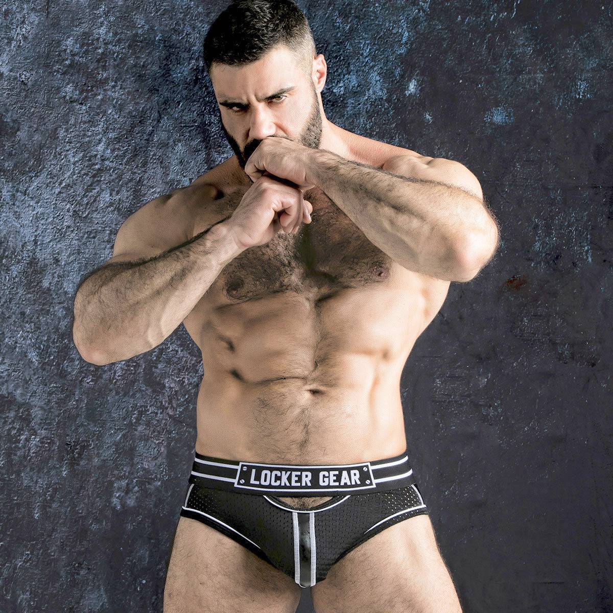 Locker Gear Racer Stripe Bottomless Brief with Front Opening - Image 9