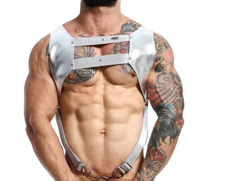 Male Basics Crop Top C-Ring Harness - Image 36