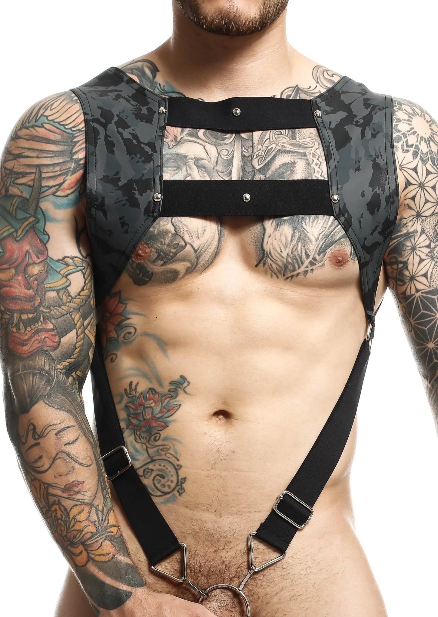Male Basics Crop Top C-Ring Harness - Image 9