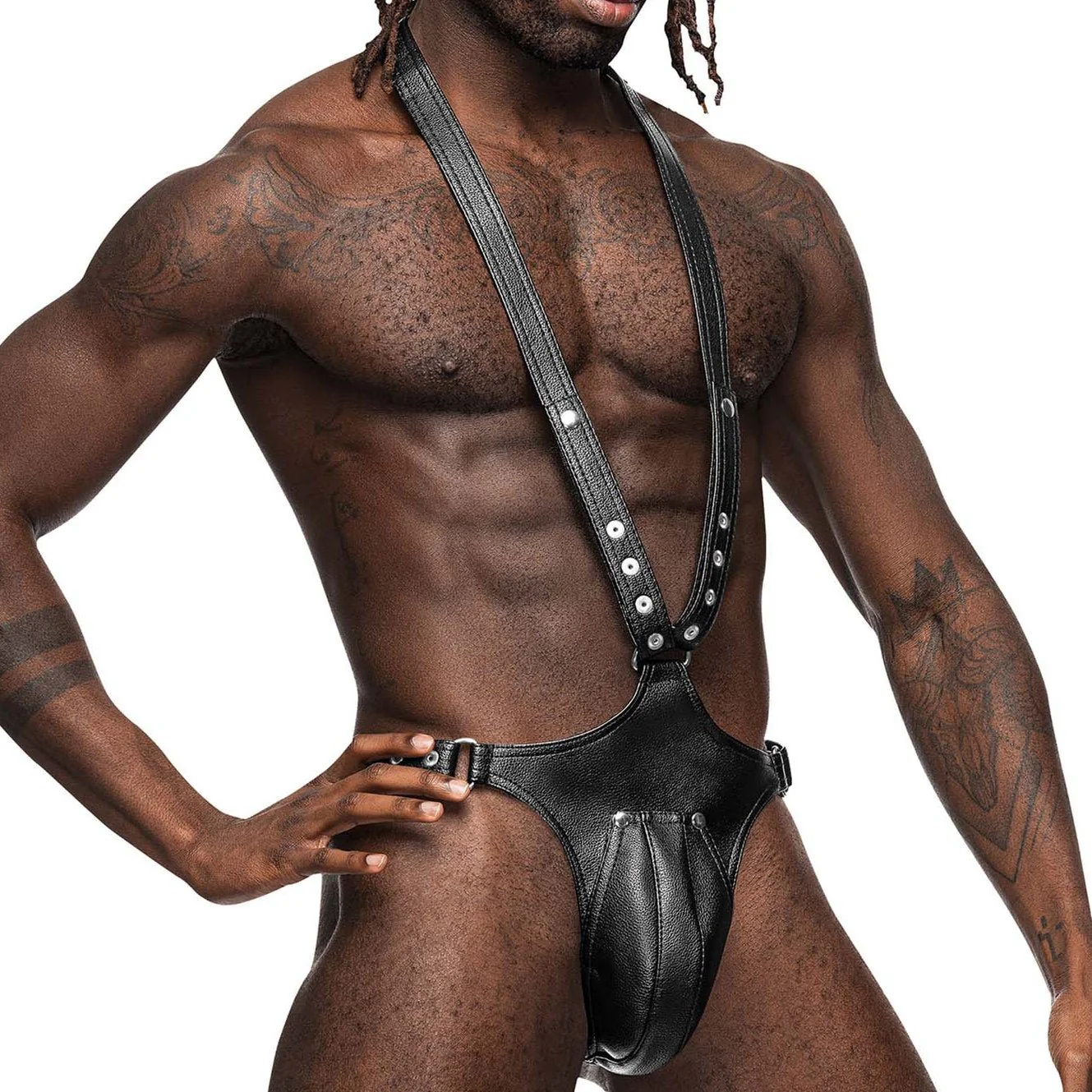 Male Power 530-266 Leather Capricorn Bodysuit - Image 2