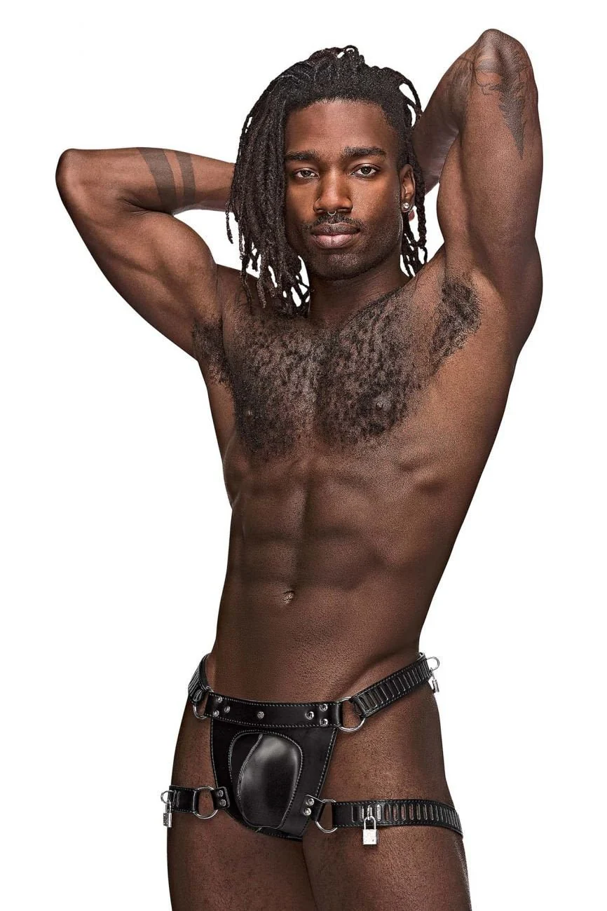 Male Power 550-266 Leather Scorpio Bondage Thong - Image 4