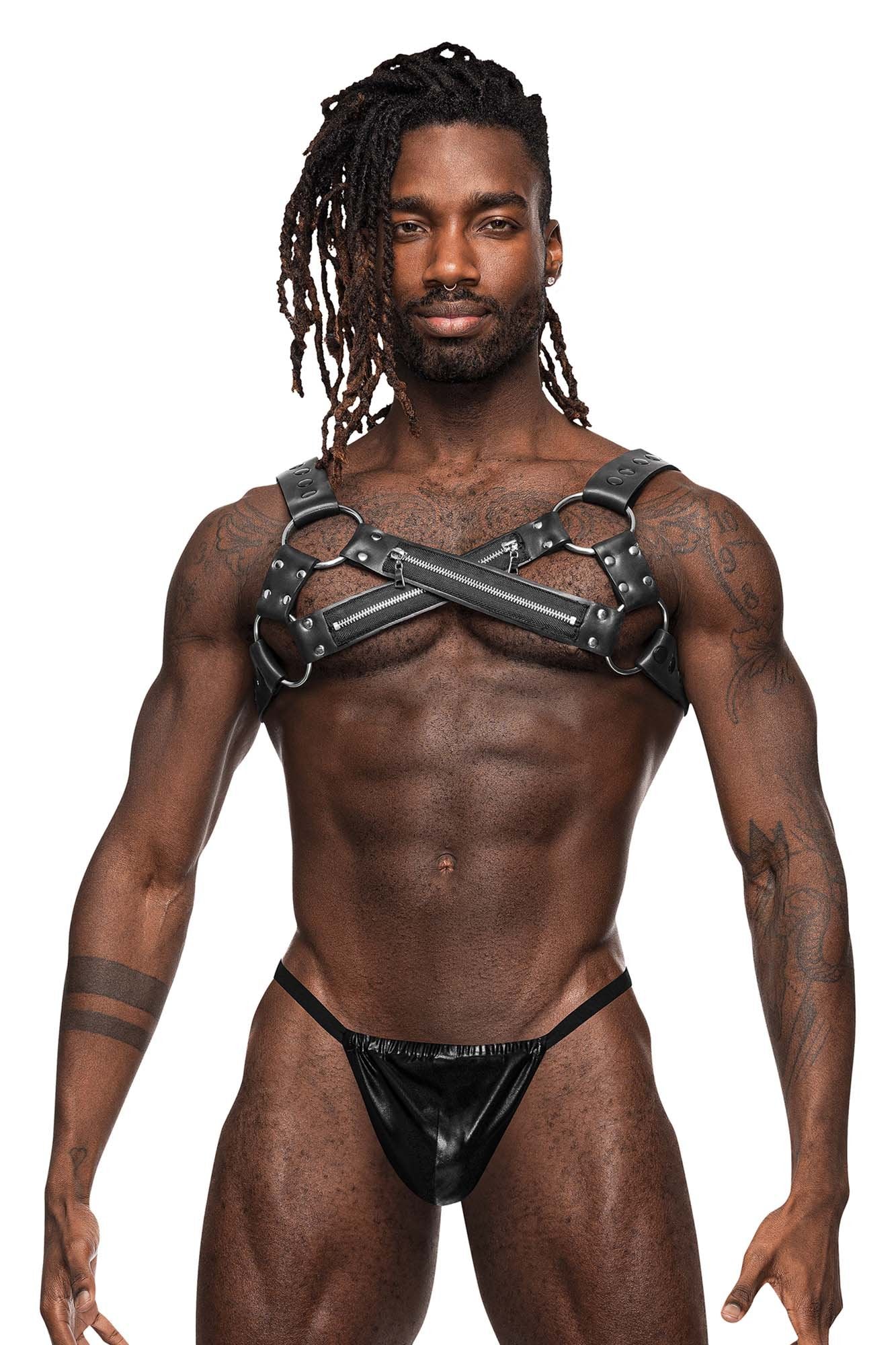 Male Power 594-266 PU Leather Virgo Harness - Image 2