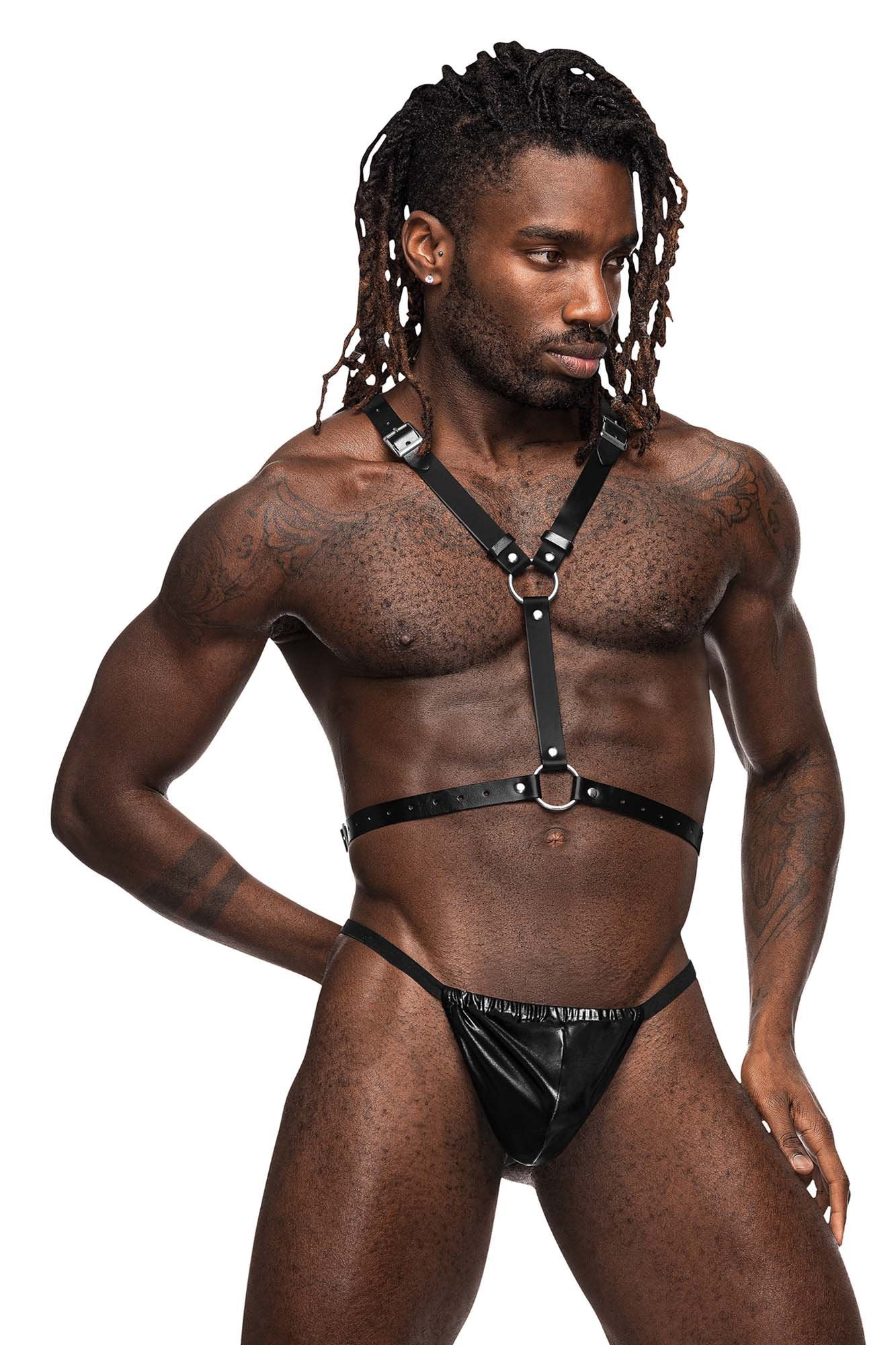 Male Power 597-266 PU Leather Sagittarius Harness w/Bat Wings - Image 5