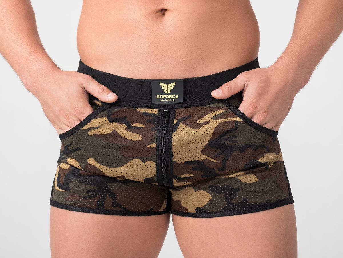 Maskulo Enforce Camo Zipper Shorts - Image 4