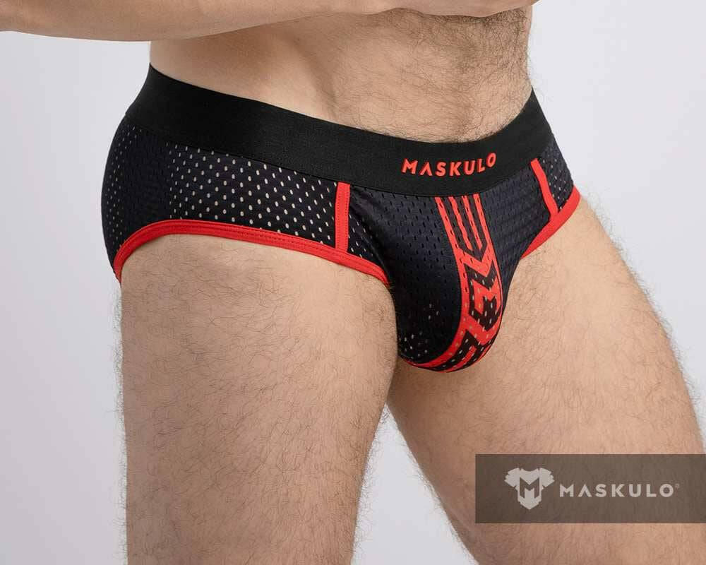 Maskulo Printed Mesh Brief - Image 4