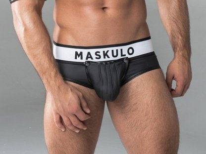 Maskulo Rubber-Look Briefs with Open Back - Image 4