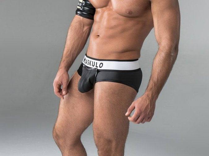 Maskulo Rubber-Look Briefs with Zipper Back - Image 3