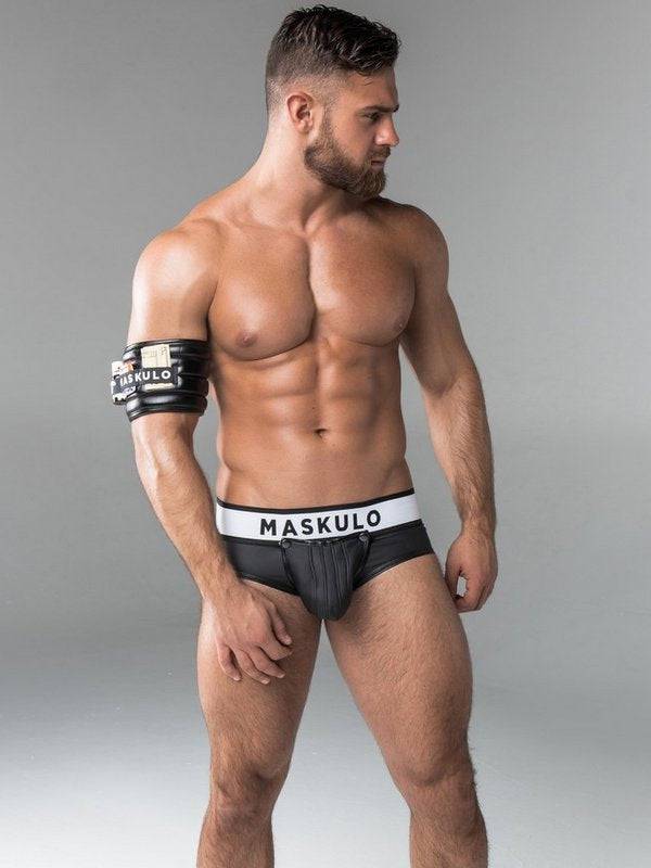Maskulo Rubber-Look Briefs with Zipper Back - Image 4