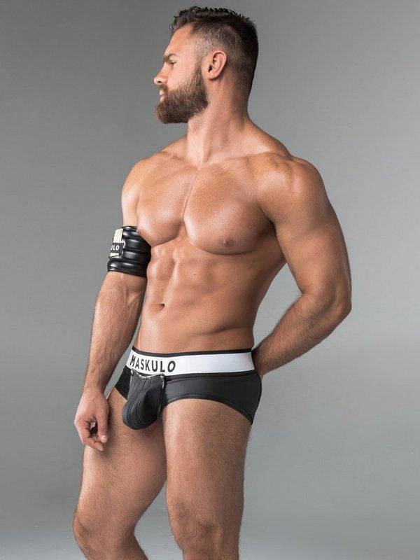 Maskulo Rubber-Look Briefs with Zipper Back - Image 5