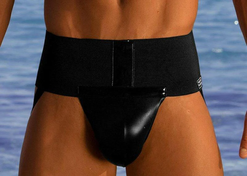 Modus Vivendi Black Latex Jockstrap with Extra Wide Band - Image 4