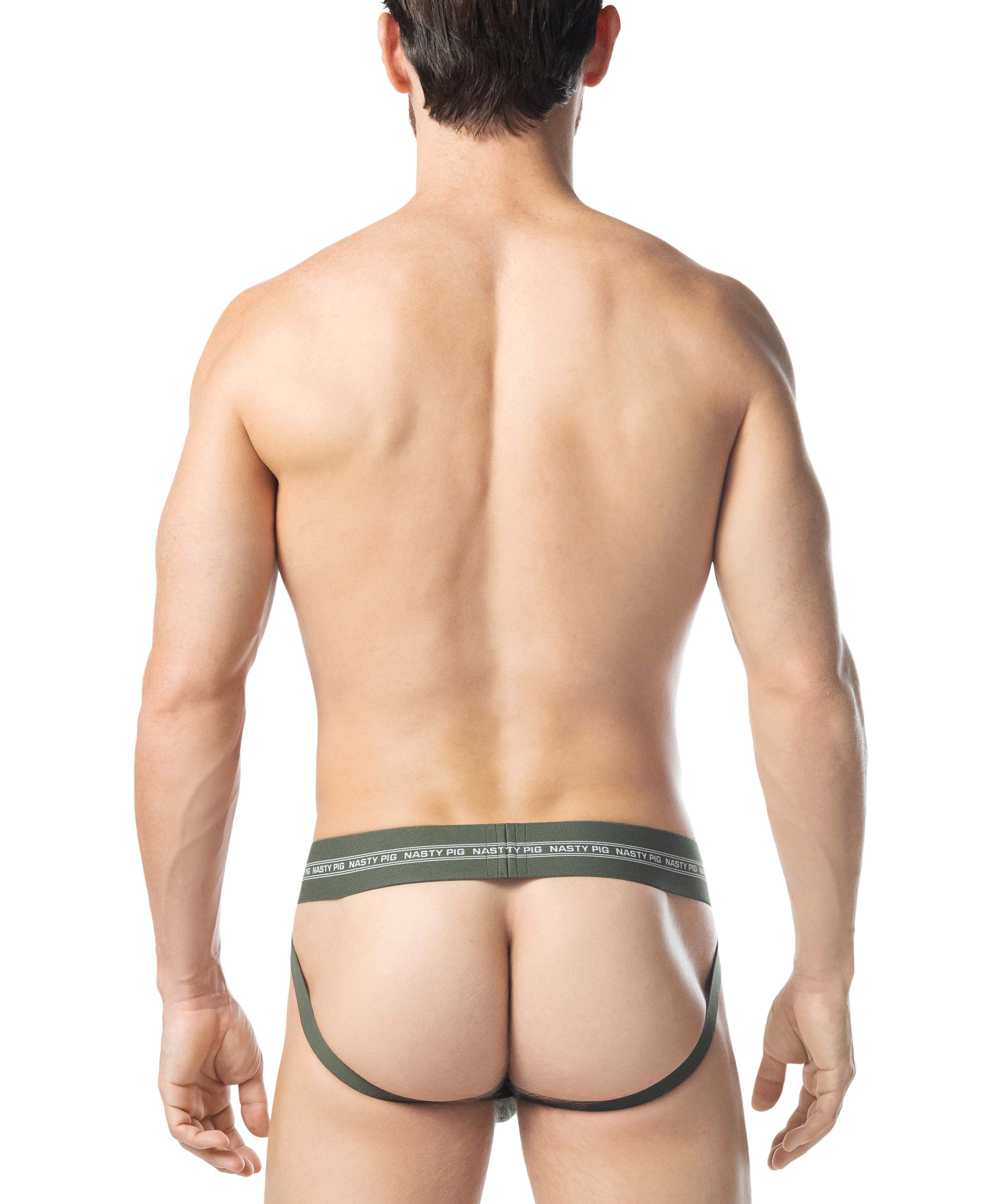Nasty Pig Core Jockstrap in Army Green/White - Image 2