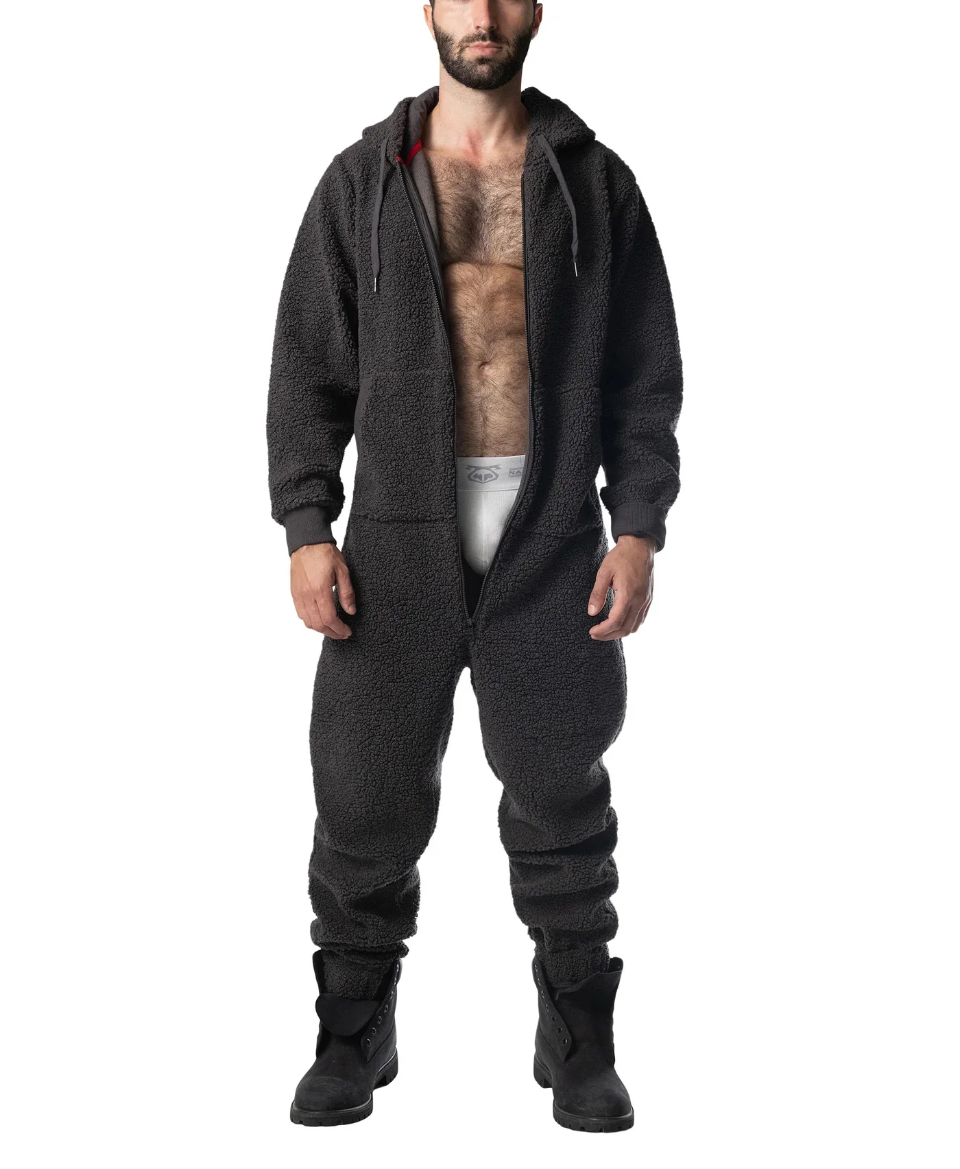 Nasty Pig Teddy Union Suit in Magnet Grey - Image 3