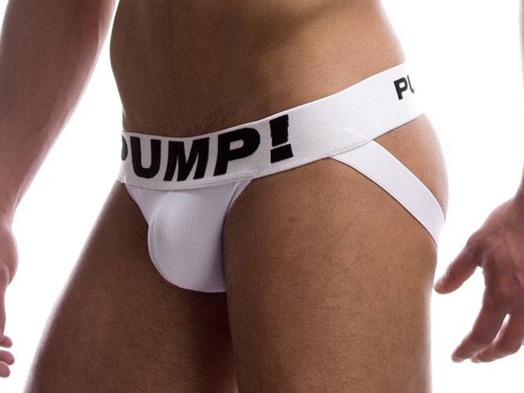 PUMP! White Ribbed Pouch Jockstrap - Image 4