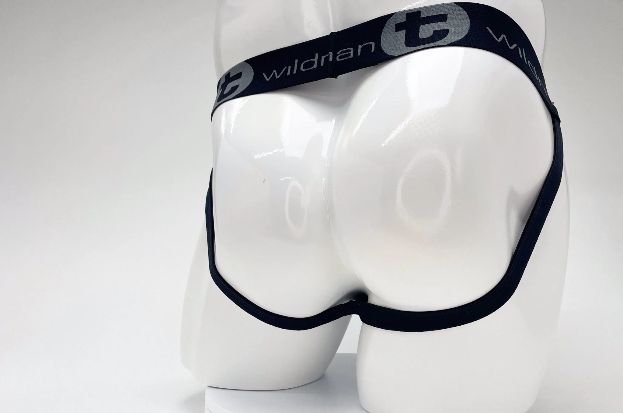 WildmanT Cotton Big Boy Pouch Stripe Jockstrap Black/Royal Blue - Image 19