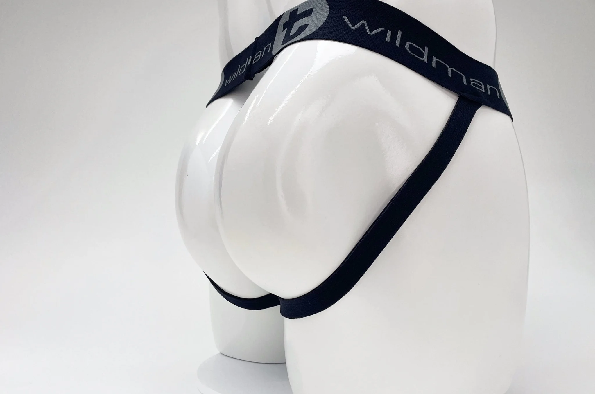WildmanT Cotton Big Boy Pouch Stripe Jockstrap Black/Royal Blue - Image 21