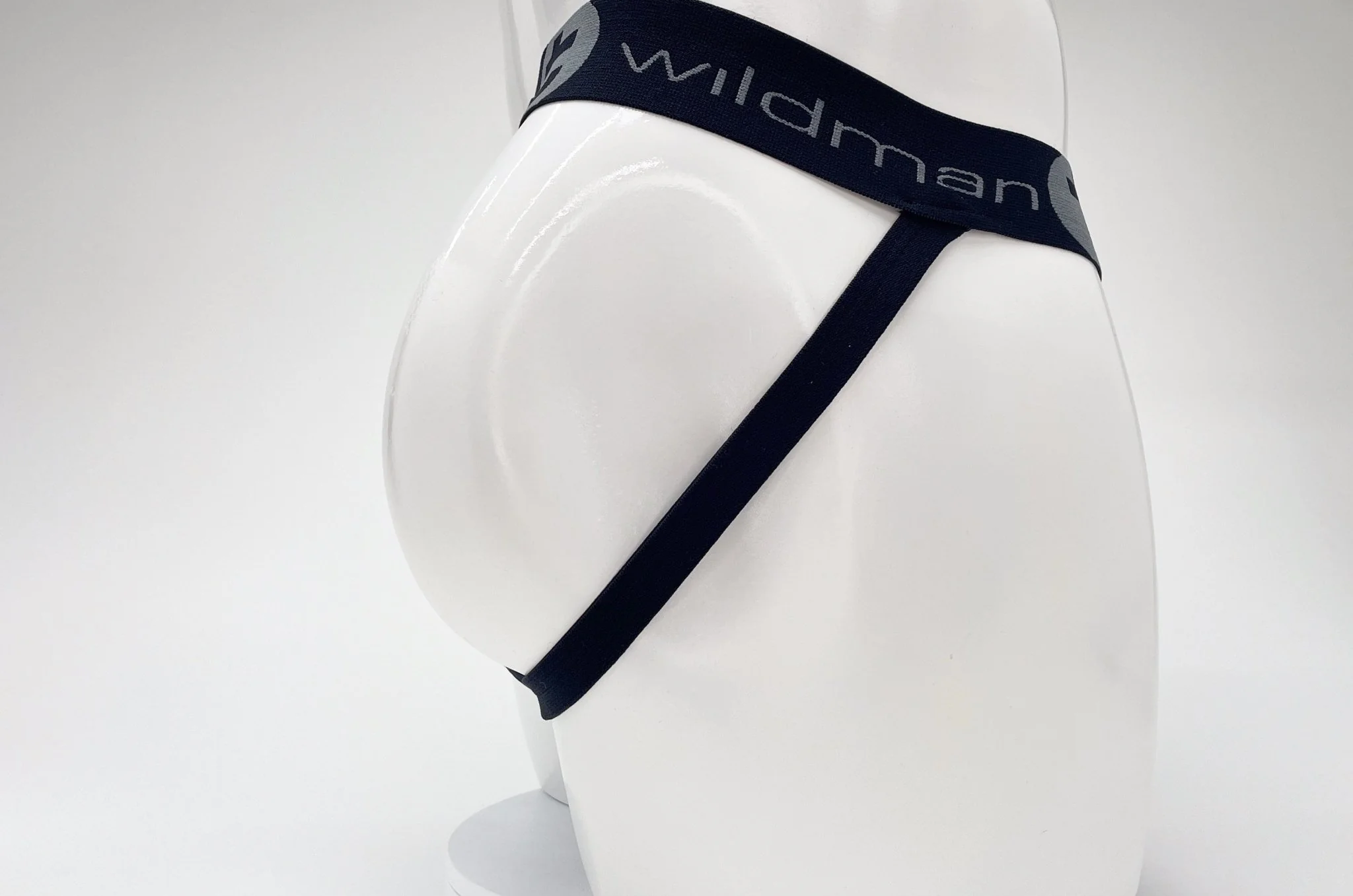 WildmanT Cotton Big Boy Pouch Stripe Jockstrap Black/Royal Blue - Image 22