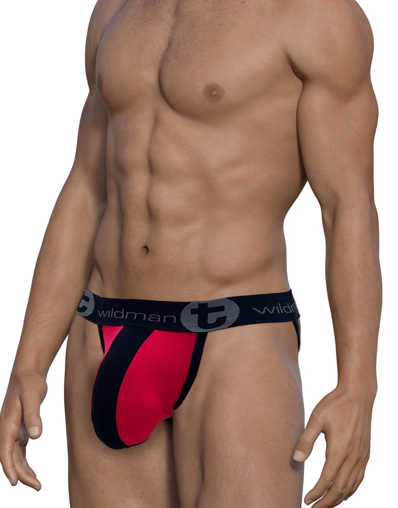 WildmanT Cotton Big Boy Pouch Stripe Jockstrap Red/Black - Image 5