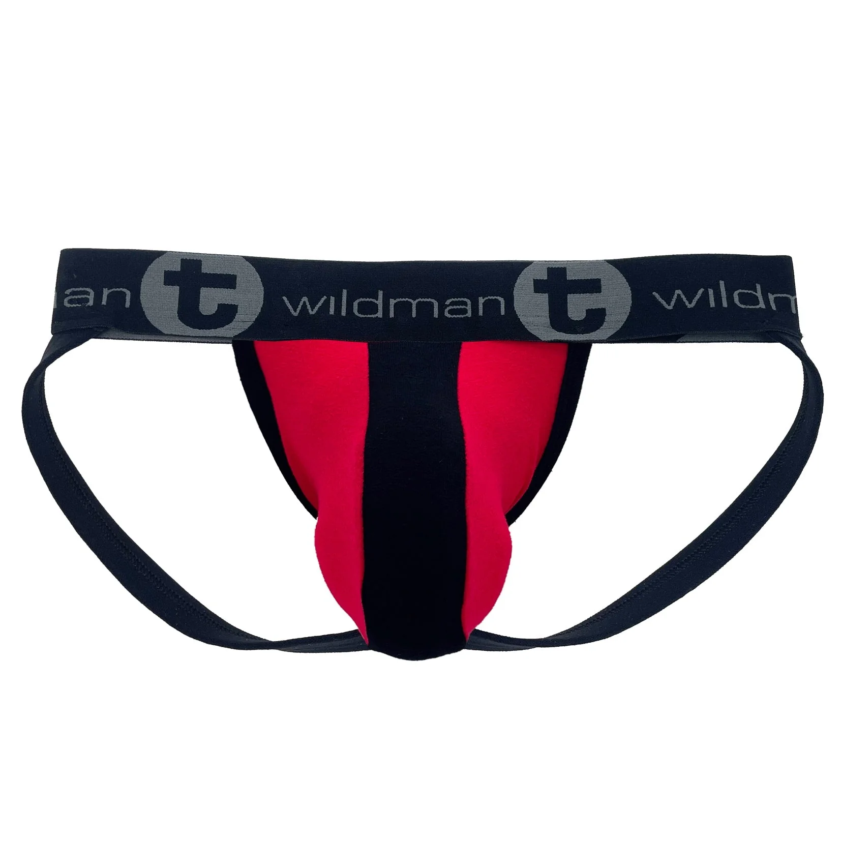 WildmanT Cotton Big Boy Pouch Stripe Jockstrap Red/Black - Image 7