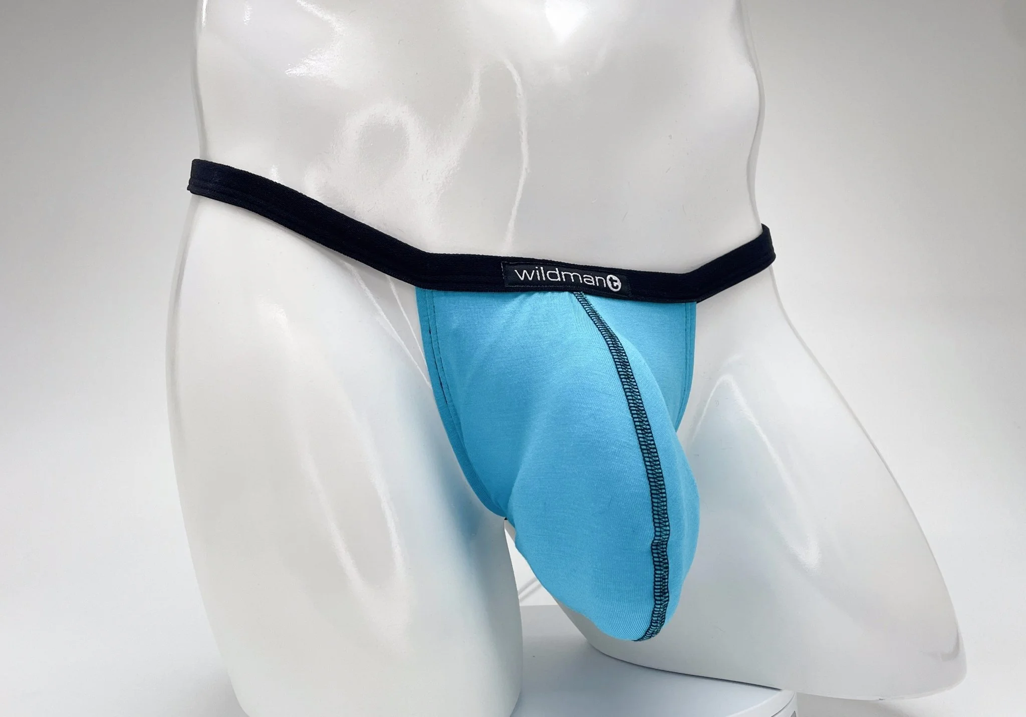 WildmanT Modal Micro Thong Big Boy Pouch Baby Blue - Image 28